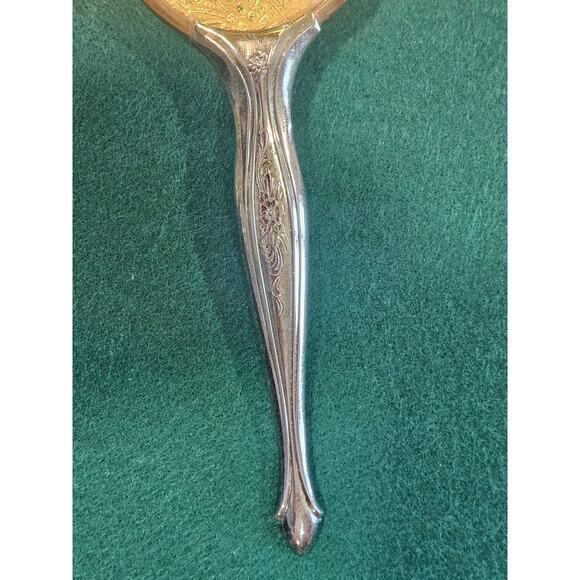 Vintage Handheld Vanity Gold Tone Hairbrush Made in U.S.A - Picture 5 of 11